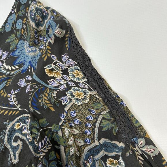 Free People Rain or Shine Paisley Mini Sun Dress Size XS Tunic Swing Boho Shift - Picture 5 of 11